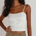 thumbnail image 2 of Noric Women's Built-in Bra Tank Top Square Neck Sleeveless Ribbed Spaghetti Strap Cami Slimming Everyday Basic Casual Outfits, 2 of 6
