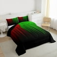 thumbnail image 3 of jejeloiu Modern Abstract Geometric Full Size Comforter Sets,Green Red Black Bedding Sets For Girls Boys Reversible 3 Pieces, 3 of 8