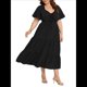 thumbnail image 2 of Vestido Bohemio de Talla Grande para Mujer, Verano 2025, Midi, , Corta, Escote Corazón, Cintura Elástica Negro 4XL, 2 of 9