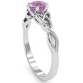 thumbnail image 5 of Celtic Trinity Knot Lab-Created Pink Sapphire Engagement Ring In 14k White Gold, 5 of 6