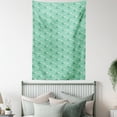 thumbnail image 4 of Umbrella Tapestry, Wet Autumn Weather in September Theme Doodle Clouds Heavy Rainfall, Wall Hanging for Bedroom Living Room Dorm Decor, 40W X 60L Inches, Sea Green Pale Green Cream, by Ambesonne, 4 of 5