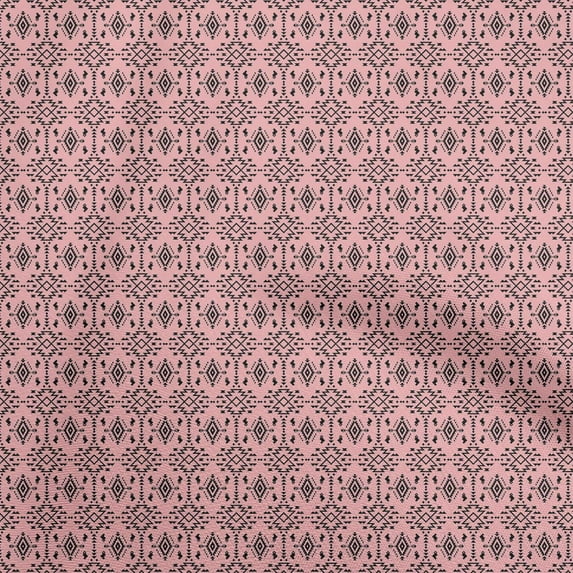 oneOone Cotton Cambric Light Pink Fabric Tribal Diy Clothing Quilting Fabric Print Fabric By Yard 42 Inch Wide