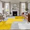 thumbnail image 2 of Abstract Graffiti Art Large Area Rugs 6x9 ft Yellow Grey Geometric Painting Texture Washable Rug Non Slip Indoor Carpet Absorbent Floor Mat for Living Room Bedroom Dining Room, 2 of 9