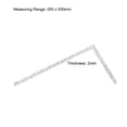 thumbnail image 2 of Uxcell 250x500mm Steel Framing Square 90 Degree Scale Ruler Dual Side Angle Ruler, 2 of 5
