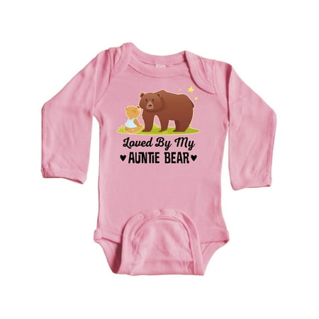 

Inktastic Auntie Bear Loves Me Nephew Gift Baby Boy or Baby Girl Long Sleeve Bodysuit