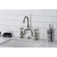 thumbnail image 6 of Kingston Brass KS7998AX English Country Bridge Bathroom Faucet with Brass Pop-up, Brushed Nickel, 6 of 7
