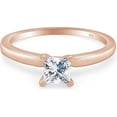 thumbnail image 3 of AFFY 0.50CT Princess Cut White Cubic Zirconia Solitaire Ring for Women 14K Rose Gold over Silver-7.5, 3 of 7