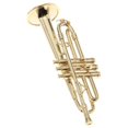 thumbnail image 1 of 1/6 Dollhouse Miniature Metal Trumpet Musical Instrument Model Home Decor, 1 of 7