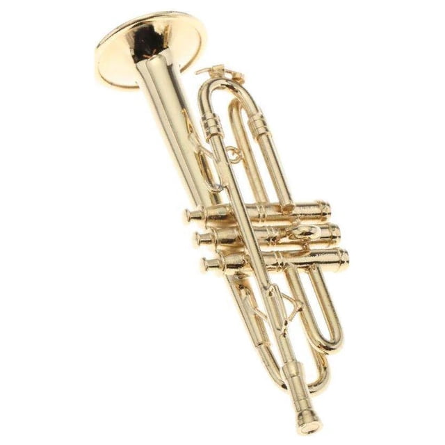 1/6 Dollhouse Miniature Metal Trumpet Musical Instrument Model Home Decor