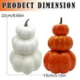 thumbnail image 3 of Simulated Stacked Pumpkin Model Set-Halloween Decorations-Artificial Special Tower Pumpkins Decoration Fall Season Vegetable Faux Lifelike Crack Stacked 3 Design Thanksgiving, 3 of 9