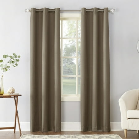Sun Zero Cooper Textured Thermal-Lined Room Darkening Energy-Efficient Grommet Curtain Panel