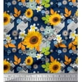thumbnail image 1 of Soimoi Cotton Duck Fabric Leaves & Sunflower Floral Printed Fabric 1 Yard 42 Inch Wide, 1 of 3