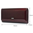 thumbnail image 4 of TAZAG magnetic buckle women's patent leather wallet long multi-card slot genuine leather clutch, 4 of 7