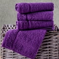 thumbnail image 4 of Luxury Cotton Washcloths 13x13 Inch - Large Hotel Spa Bathroom Face Towel | 12 Pack | Purple, 4 of 7