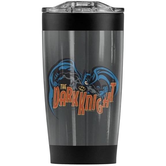 Batman Retro Dark Knight Stainless Steel Tumbler 20 oz Coffee Travel Mug/Cup, Vacuum Insulated & Double Wall with Leakproof Sliding Lid | Great for Hot Drinks and Cold Beverages