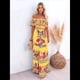 thumbnail image 2 of Vestido de Verano para Mujer, Estampado Floral, Hombros Descubiertos, Sin Mangas, XXL, 2 of 3