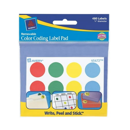 Color Coding Label Pad, 0.75 Inch Diameter, Assorted, Pack of 480 (45472), Color-coding dots are ideal for keeping track of files, documents, inventory, scheduling.., By (Best Way To Keep Inventory Of Office Supplies)