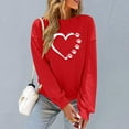 thumbnail image 5 of Dolkfu Women's Sweatshirt Valentines Red Cute Love Heart Shirts Crewneck Plus Size Women Clothes L, 5 of 7