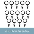 thumbnail image 3 of Kenney Clip Rings for 5/8" to 3/4" Diameter Curtain Rods, Black, Set of 14, 3 of 5