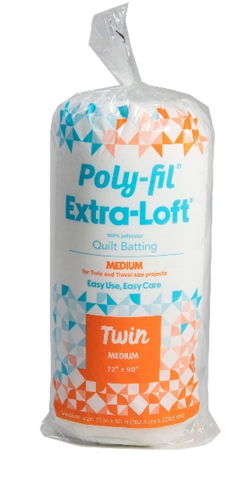 (3 pack) Fairfield Poly-Fil Extra-Loft Quilt Batting, Premium Polyester Batting for Quilting, Ideal for Throw Pillows and Lap Quilts, Quilting Supplies, Medium, 72" X 90", White