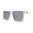 thumbnail image 3 of Squared Mobster Mafia Oversize Rectangular Sunglasses White Black, 3 of 4