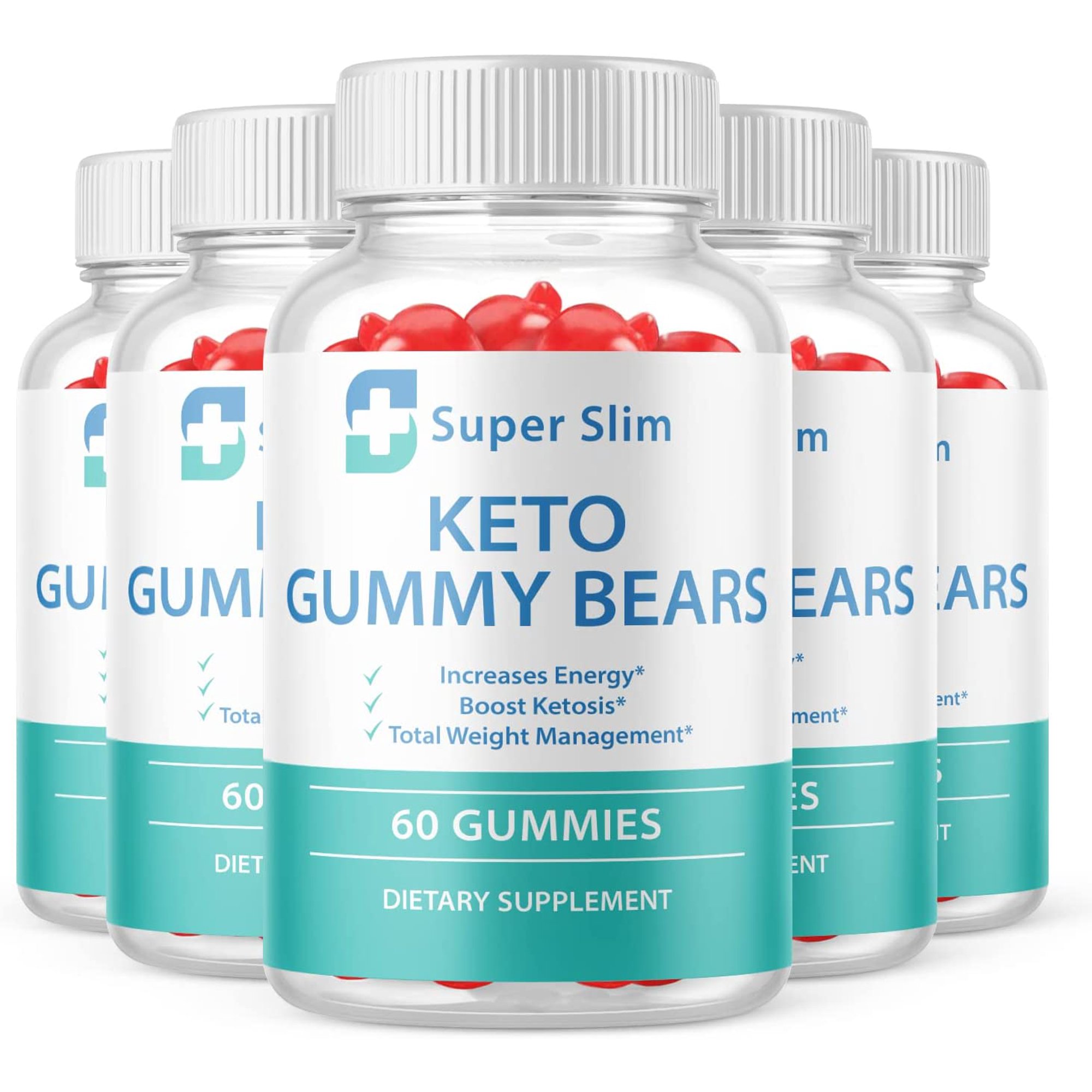 (5 Pack) Super Slim Keto Gummy Bears - Supplement for Weight Loss - Energy & Focus Boosting Dietary Supplements for Weight Management & Metabolism - Fat Burn - 300 Gummies