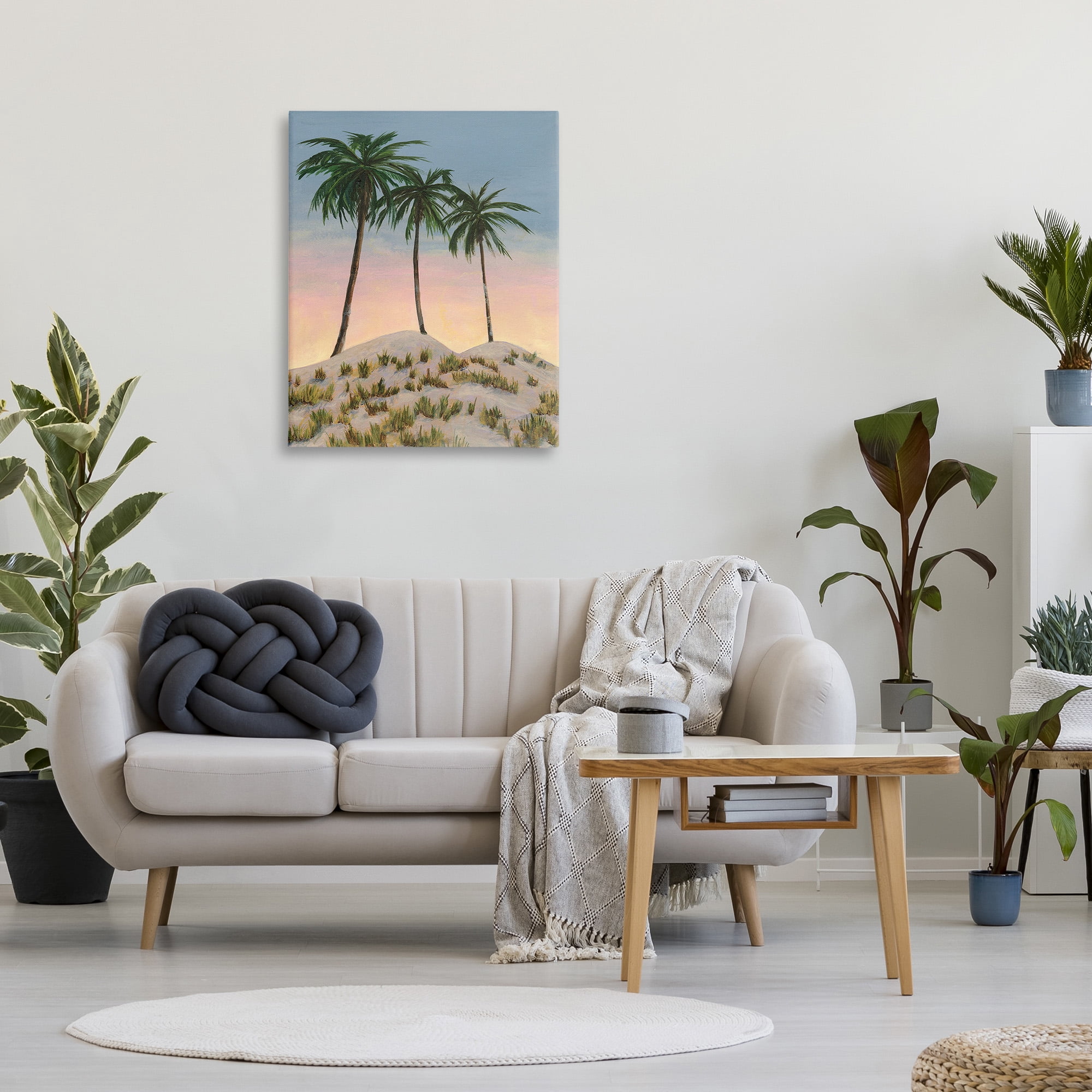Stupell Industries Palm Trees on Hill Landscape Painting Gallery Wrapped Canvas Art Print Wall Art, 30 x 40