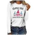 thumbnail image 2 of EQWLJWE Valentine's Day Sweatshirt for Women, Gnome Graphic Plaid Shirts Long Sleeve Crewneck Holiday Pullover Tops, 2 of 4