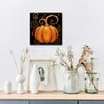 thumbnail image 6 of Fenyluxe Swirls Pumpkin Print on Canvas Halloween Wall Art Decor Ready to Hang - Home Room Art 16x16in, 6 of 6