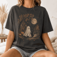 thumbnail image 4 of Lotusprint LLC Ghost Cat Moon Classic Unisex T-Shirt Comfort, Autumn Halloween Graphic Tee, 4 of 5