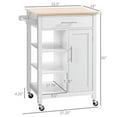 thumbnail image 3 of Fithood Compact Kitchen Island Cart on Wheels, Rolling Utility Trolley Cart White-AS, 3 of 5