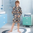thumbnail image 5 of FORMRS Niños Bathrobe Unisex Hooded Robe Soft Plush Pajamas Sleepwear, Size 10-12T, Blue Circle Mosaic, 5 of 7