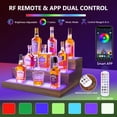 thumbnail image 6 of 3 Tier Wine Rack with Light LED Liquor Bottle Display Case Acrylic Illuminated Bar Bottle Display Shelf RGB Lighting for Home Commercial Bar Party, 6 of 8