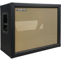Sound Town 2x12 Empty Guitar Speaker Cabinet, Birch Plywood, Black, Wheat Cloth Grill, Compatible with Celestion/Eminence Speakers (GUC212OBBK-EC)