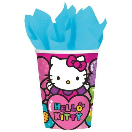 Hello Kitty Birthday Party Invitations - Hello Kitty Rainbow 9 oz Paper Cups, 8pk