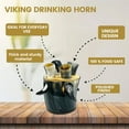 thumbnail image 2 of NAQSH Viking Culture Drinking Horn Cup 4 Set -2-3oz - Horn Mugs With Stand, Handmade Cool & Unique Ox Norse for Hot & Cold Drinks Gift for Men and Women (Polished 4 Small Horns), 2 of 5