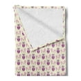 thumbnail image 2 of Owl Soft Flannel Fleece Throw Blanket, Pattern of Animal with Wide Eyes and Round Trees with Polka Dots, Cozy Plush for Indoor and Outdoor Use, 50" x 70", Cream and Multicolor, by Ambesonne, 2 of 5