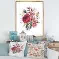 thumbnail image 2 of Designart 'Ancient Wildflowers and Burgundy Rose' Farmhouse Framed Canvas Wall Art Print, 2 of 5