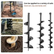 PRIJESSE Gas Powered Earth Digger Post Hole Digger with 3 Extension Rods + 3 Auger Drill Bits