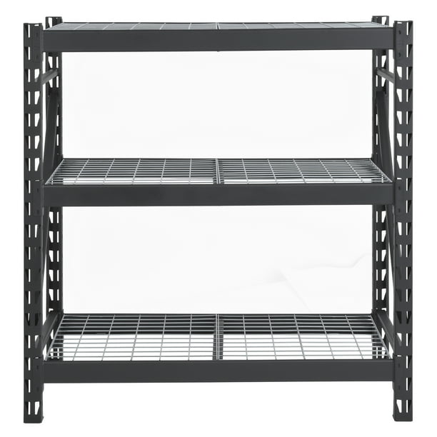 Hart 48w X 18 D X 48 H 3 Shelf Heavy Duty Steel Shelf Unit 4500 Lb Capacity Black Walmart Com Walmart Com
