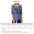 thumbnail image 5 of Blusa Estampado Cuello Redondo Dobladillo Irregular Botón Manga Larga Tops De Moda Para Mujer Azul L, 5 of 5