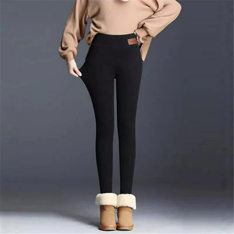 Fleece Lined Leggings High Waisted Winter Warm Comfortable Full Length Slim  Leggings For Women Girls 3XL Butterfly Gray