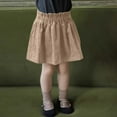 thumbnail image 2 of THDHVS Uniform Skirts for Girls,Pleated Skirt,Uniforms for Girls Scooter Corduroy Skirt with Knit Shorts Beige 4-5 Years, 2 of 4