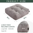 thumbnail image 3 of Tufted Corduroy Recliner Seat Cushion for Elderly, 20x20x6 Inch Extra Large Square Seat Cushion for Recliner Chair, Floor Pillow, Office Chair, Car, No Pressure on Thighs, Grey, 3 of 16