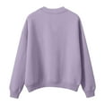 thumbnail image 4 of Stichou Mock Neck Sweatshirt Women Cute Plain Fleece Pullover Sweatshirts No Hood Casual Fall Long Sleeve Turtleneck Tops Light Purple 2XL, 4 of 5