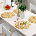 thumbnail image 6 of Ryvnso Honey Round Plate Mats Dining Table Placemat Set of 4 for Holiday Decoration, 6 of 7