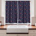thumbnail image 2 of Ambesonne Turtle Kitchen Curtains, Starfish Shells Bubbles Art, 55"x39", Burnt Orange Dark Blue, 2 of 3