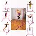 thumbnail image 3 of Barre de Gymnastique pour Enfants avec Tapis, Barre Kip Réglable 3–5 Pi Robuste, Capacité de 300 Lb, Cadre en Acier Solide, Prise Rembourrée, Base Longue Extra Stable, Équipement d'Entraînement à Domicile, 3 of 9