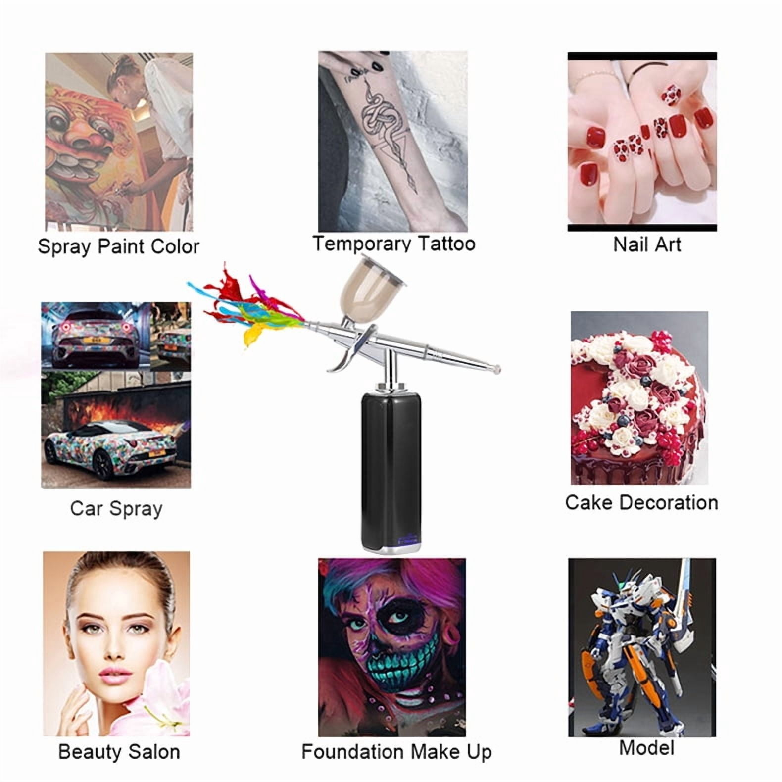 Complete Cordless Airbrush Kit with 4 Multi-Size Cups & Cleaning Tools, High-Capacity Handheld Airbrush Marker Gun, All-in-One Set for Beginners, Cake Decorating, Nails, and Coloring