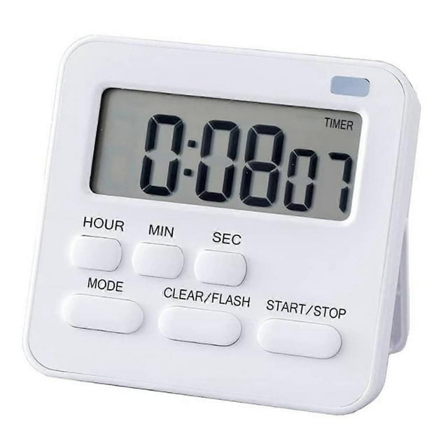 Kitchen Timer Egg Timer with Clock Digital Timer Stopwatch with LCD Loud Alarm for Cooking Baking Sports Learning Etc